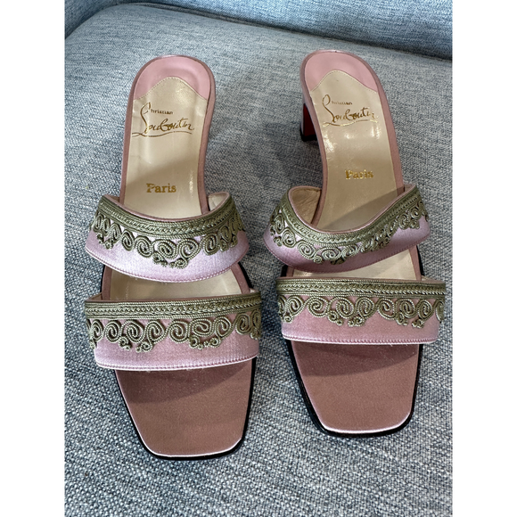 Christian Louboutin Shoes - Christian Louboutin Pink Mule Sandal Heels
